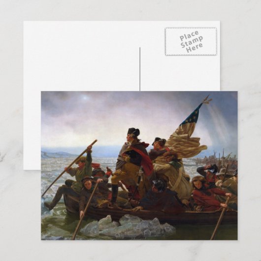 Über den Delaware River, George Washington Postkarte (Vorne/Hinten)