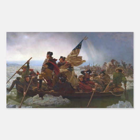 Über den Delaware River, George Washington Rechteckiger Aufkleber (Vorderseite)