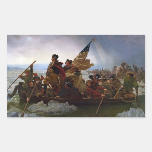 Über den Delaware River, George Washington Rechteckiger Aufkleber (Vorderseite)