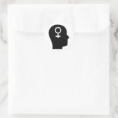Über den Feminismus nachdenken Runder Aufkleber (Tasche)