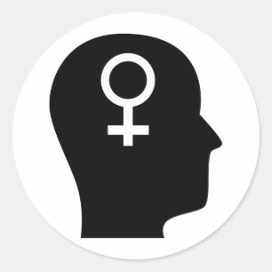 Über den Feminismus nachdenken Runder Aufkleber