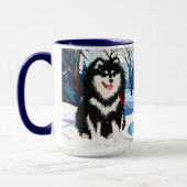 ÜBER DEN FLUSS Finnischer Lapphund-Becher Tasse (Links)
