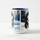 ÜBER DEN FLUSS Finnischer Lapphund-Becher Tasse (Zentrum)