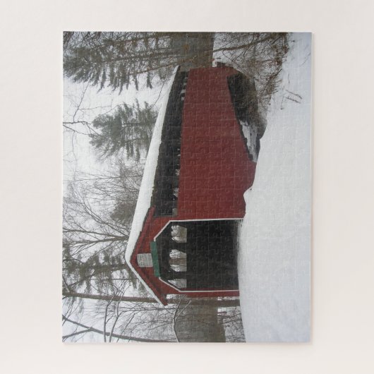 "Über den Fluss und durch den Wald" Puzzle (Vertikal)