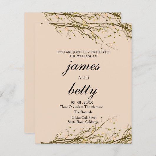 Über den Flyer rustikale Skripteinladung (Vorne/Hinten)