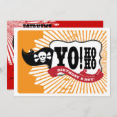 Über den Hill Birthday Pirate Party Einladungen (Vorne/Hinten)