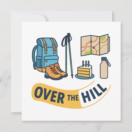 Über den Hügel Hiker Geburtstag Karte (Vorderseite)