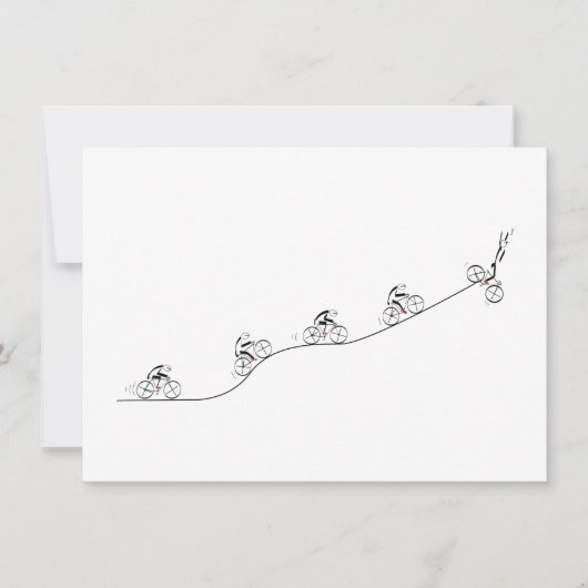 Über den Hügel radeln zum Geburtstag Einladung (Vorderseite)