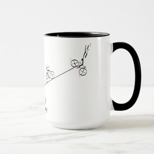 Über den Hügel radeln zum Geburtstag Tasse (Rechts)