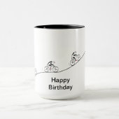 Über den Hügel radeln zum Geburtstag Tasse (Zentrum)