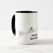 Über den Hügel radeln zum Geburtstag Tasse (Vorderseite Links)