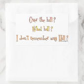 Über den Hügel? Rechteckiger Aufkleber (Tasche)