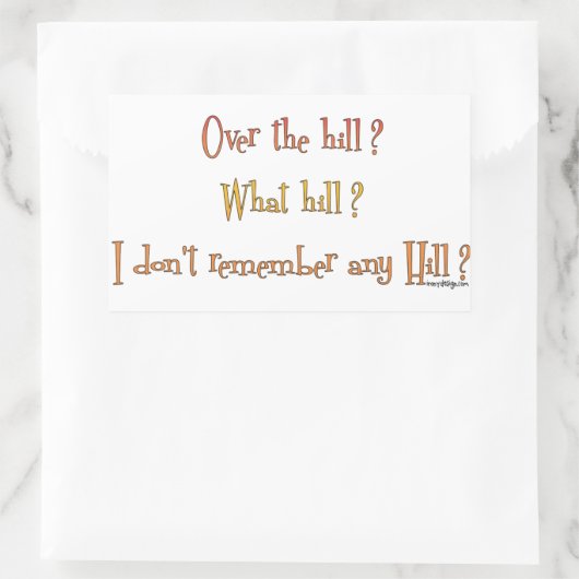 Über den Hügel? Rechteckiger Aufkleber (Tasche)