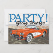 Über den Hügel - Route 66 - Vintage Cars Einladung (Vorderseite)