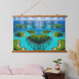 "Über den Inseln: Flucht aus dem Atlantik Wandteppich Mit Holzrahmen