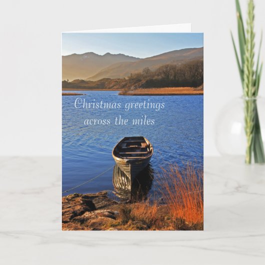 Über den Meilen-Weihnachtsgrüßen Feiertagskarte (Vorderseite)