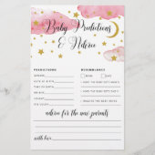 Über den Mond Baby Advice and Predictions Card (Vorderseite)