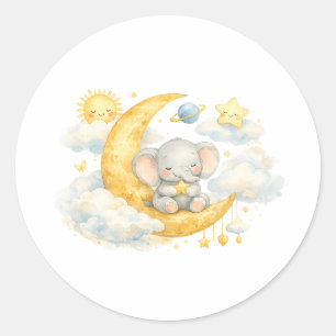 Über den Mond Baby Shower Aufkleber