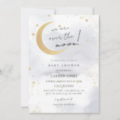 Über den Mond Baby Shower Einladung (Vorderseite)