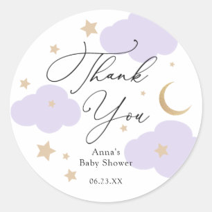 Über den Mond Baby Shower Geschenk Klassisch Runde Runder Aufkleber