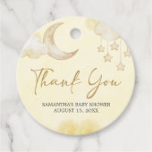 Über den Mond Baby Shower Geschenkanhänger (Vorderseite)