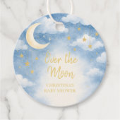 Über den Mond Baby Shower Geschenkanhänger (Vorderseite)