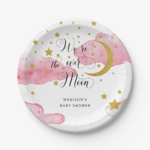 Über den Mond Baby Shower Papierplatten Pappteller