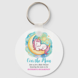 Über den Mond Baby Shower – Schlafendes Einhorn Schlüsselanhänger