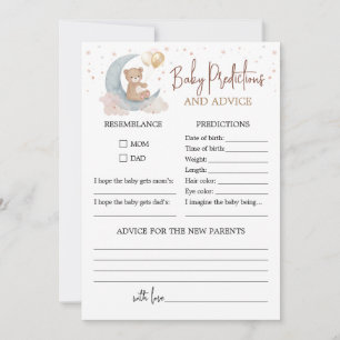 Über den Mond Baby Vorhersagen und Ratschläge Kart Einladung