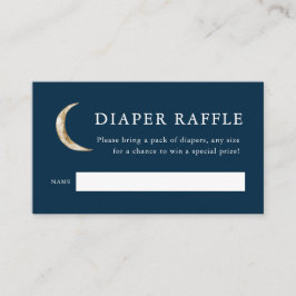 Über den Mond Babyduschendusche Windeln Raffle Tic Begleitkarte