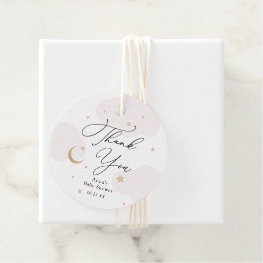 Über den Mond Babyduschteppichen Geschenkanhänger (Beispiel)