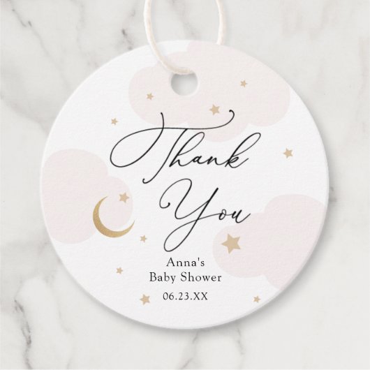 Über den Mond Babyduschteppichen Geschenkanhänger (Vorderseite)