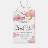 Über den Mond Babyduschteppichen Geschenkanhänger (Vorderseite)