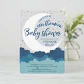 Über den Mond-Babyparty-Einladungen Einladung (Stehend Vorderseite)