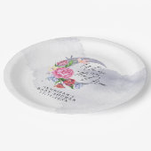 Über den Mond Blume Babydusche Pappteller (Schrägansicht)