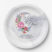 Über den Mond Blume Babydusche Pappteller (Vorderseite)