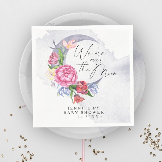 Über den Mond Blume Babydusche Serviette