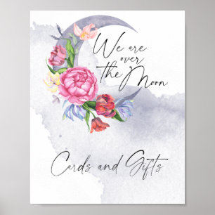 Über den Mond Blumen Karten und Geschenke Poster