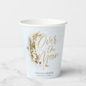 Über den Mond Boho Gold Dust & Clouds Papier Cups Pappbecher (Rückseite)