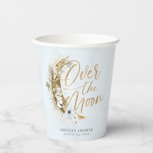 Über den Mond Boho Gold Dust & Clouds Papier Cups Pappbecher (Vorderseite)
