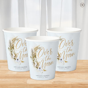 Über den Mond Boho Gold Dust & Clouds Papier Cups Pappbecher