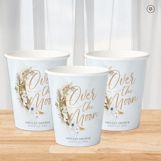 Über den Mond Boho Gold Dust & Clouds Papier Cups Pappbecher