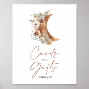 Über den Mond Boho Karten und Geschenke Poster Sch