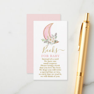 Über den Mond Bücher für die Baby Girl Card Begleitkarte