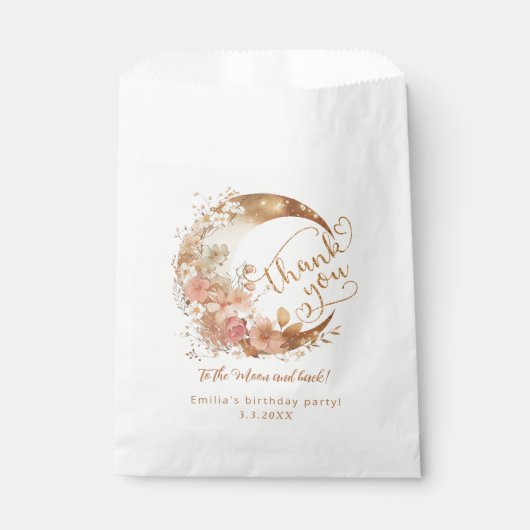 Über den Mond danke dem Mondtraum Geschenktütchen (Vorderseite)