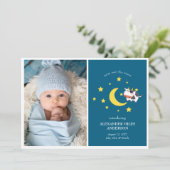 Über den Mond Fotos Neuankündigung von Baby Einladung (Stehend Vorderseite)