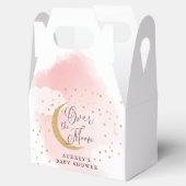 Über den Mond Gold Stars Pink Baby Dusche Geschenkschachtel (Geöffnet)