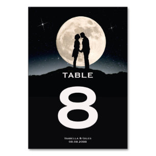Über den Mond Hochzeit Tischnummer