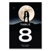 Über den Mond Hochzeit Tischnummer (Rückseite)
