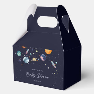 Über den Mond Jungen Baby Shower Einladung, Weltra Geschenkschachtel
